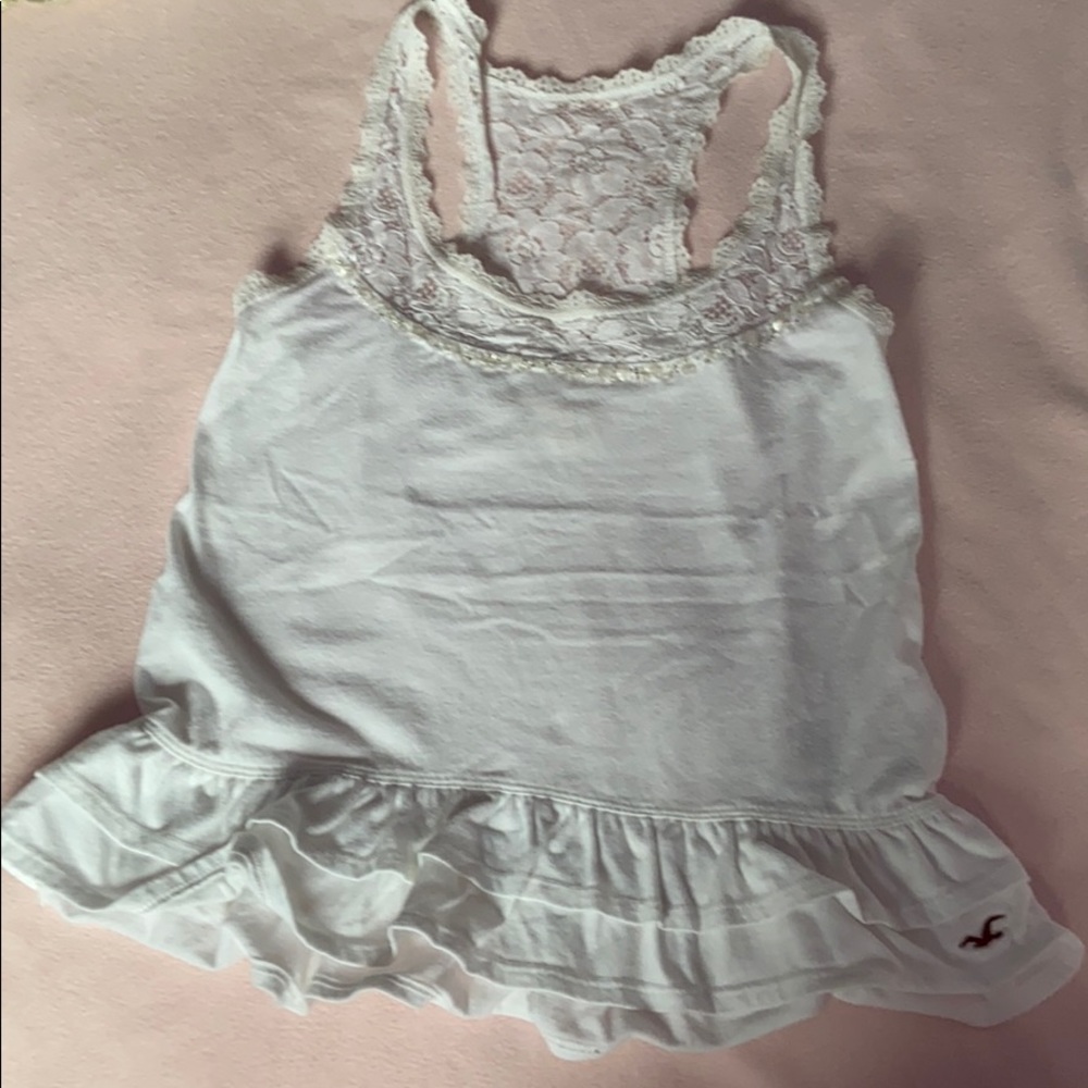 Hollister lace beaded racer back tank